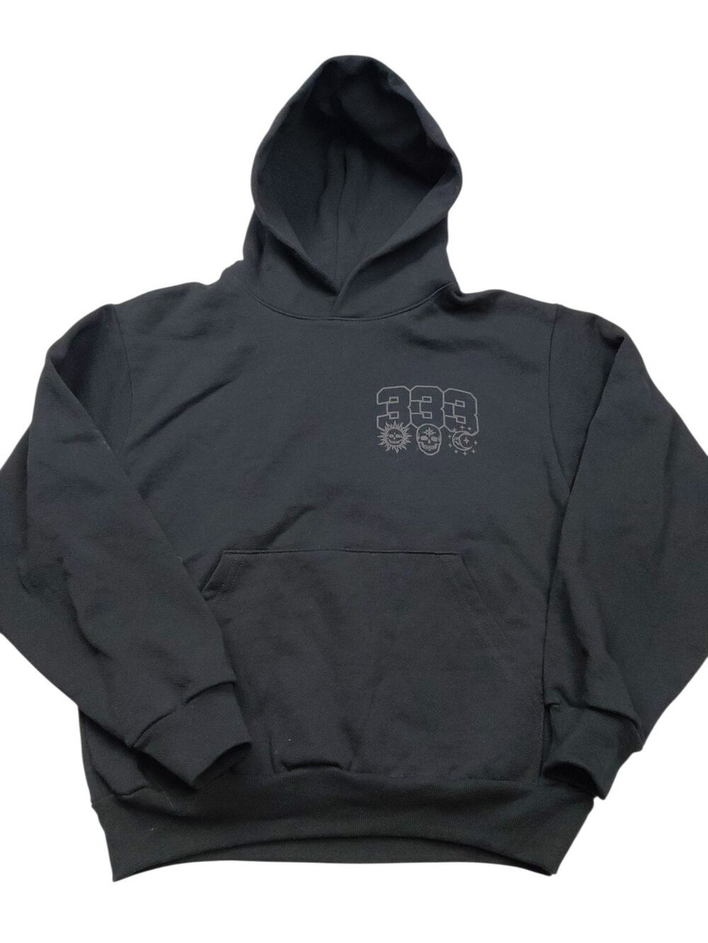 333 Half Evil Cotton Hoodie Pullover Sweatshirt Men's Size Small Reflective Logo